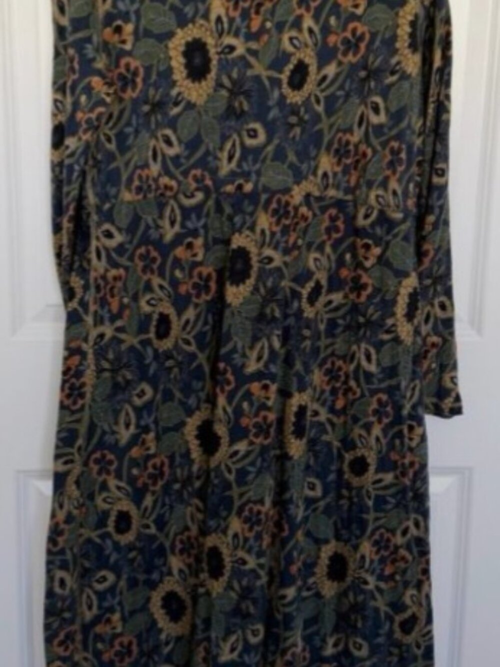 S 🌻👗 Natura Life Christa Cotton floral button down BOHO Cottagecore Maxi Dress - Picture 3 of 8